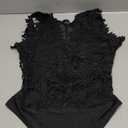 RARITYUS Women Sexy Lace Bodysuit Jumpsuit See Through Mesh Sleeveless/Long Sleeve Tops Swimsuit for Party Outfit, Small 
