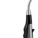 Butane Lighter Torch Long Jet Flame Windproof Lighter with Visual Fuel Window for Fireplace Kitchen Grill BBQ Camping, Black (No Butane Included)