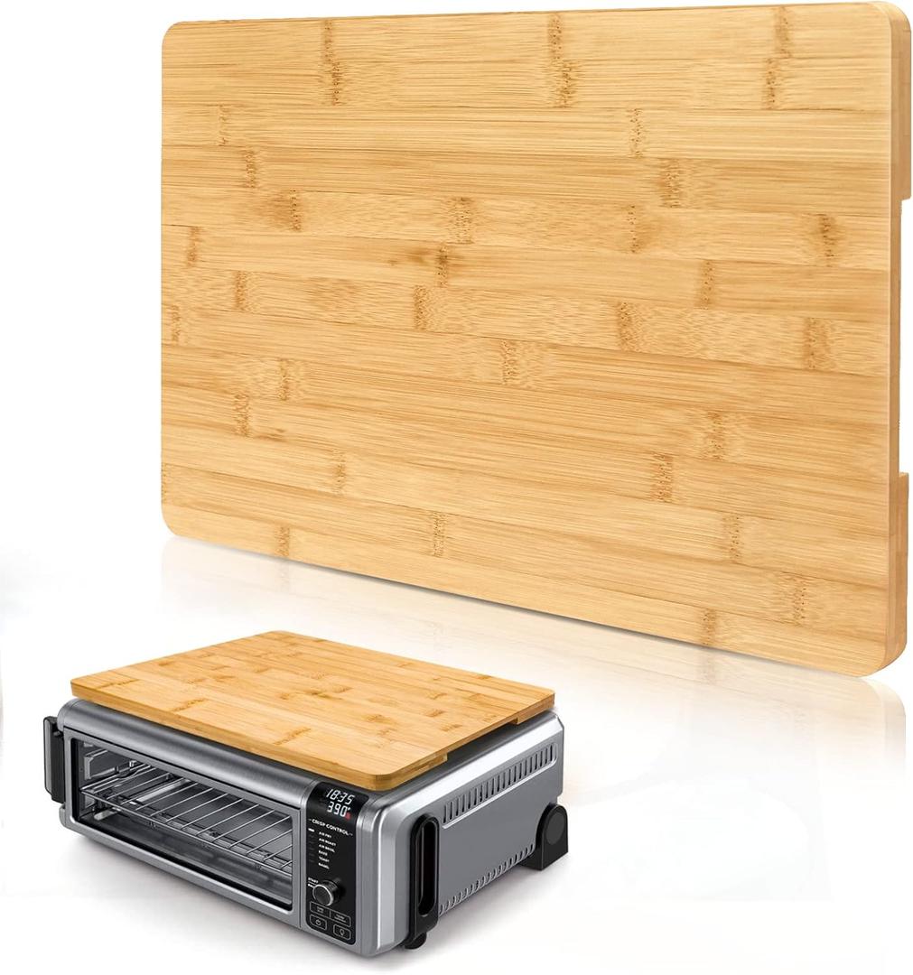 Compatible with Ninja Foodi SP101 SP201 SP301 Cutting Board, Heat Resistant Space Save Board for Ninja SP101/201/301 Dual Heat Air Fryer, Toaster Oven, Protect Cabinets, Bamboo