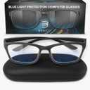 Stylish Blue Light Blocking Glasses for Women & Men – Helps Ease Digital Eye Strain & Headache from Computers, Phones w/Case