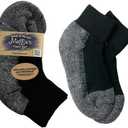 Maggie's Organic Cotton Low-Cut Sports Socks for Men & Women - One Pair Extra Large Size Black Low-Cut 14-16