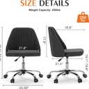 Sweetcrispy Armless Vanity Chair, Small Office Desk Chair, 25 inches x 21.4 inches x 34 inches