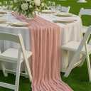 6 Pack Dusty Pink 10FT Cheesecloth Table Runners 120 Inch Blush Gauze Boho Table Decor Set for Bridal Shower, Mothers Day Brunch, Baby Girl Party, or Romantic Wedding Reception