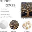3Pcs Vintage Tree Life Canvas Wall Art Abstract Gold Tree Painting Decor Pictures Moody Modern Dark Plants Tree of Life Posters Prints for Living Room Bathroom Bedroom Decoration No Frames, 16"L x 12"W