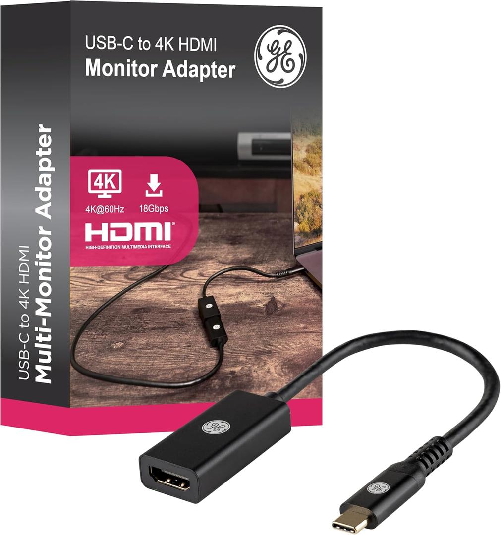 GE USB-C to 4K HDMI Multi Monitor Adapter