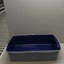 Large Open Cat Litter Box, Durable Plastic Pet Litter Pan with High Sides for Easy Cleaning, Comfortable Design for Kittens and Adult Cats