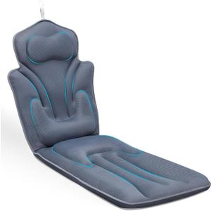 Ergonomic Full Body Bath Pillow for Bathtub, 5D Luxury Spa Cushion with 114 Non-Slip Suction Cups, Extra Long Thick Bath Pillow for Full Body Support, for Adult with Laundry Bag & Hook