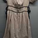 Wenrine Womens Off The Shoulder Midi Dress Summer Square Neck Puff Short Sleeve Casual Flowy A Line Beach Dresses, L