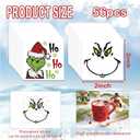 3Pack 56 Pcs Christmas Face Decal Stickers for Crafts Small 2 Inch Rub on Transfers UV Vinyl Faces Eyes Pitcher Decals for Ornaments Glass Drinking Cups Wood Bowl Decorations Balls Party Supplies (face56)