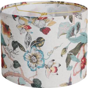 Drum Lamp shades Linen Medium Lamp shade 1 Pack, 13"Top x 13"Bottom x 10"High(Spider) Printed Floral Lampshade for Table Lamps Floor Lamps, Farmhouse Lampshades Replacement, Assembly Required (Multicolor-Flower)