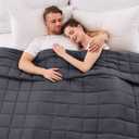 yescool King Size Weighted Blanket for Adults (30 lbs, 80 x 87, Grey) Cooling Heavy Blanket for Sleeping Perfect for 290-310 lbs, Breathable Blanket for Adults & Couple All Season, Machine Washable