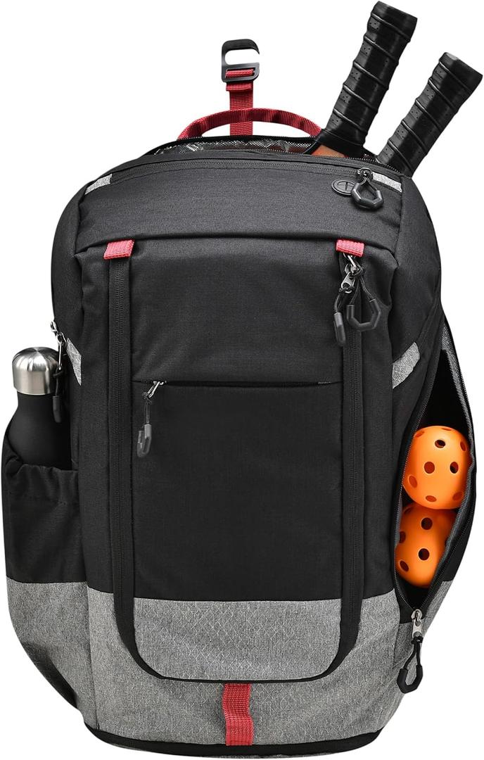 Pro Pickleball Backpack - Fits 3 Paddles, Shoes, Clothes & Accessories | Bag for Pickleball, Tennis, Badminton, Sports & Gifts | Ideal Pickleball Bag for Men & Women | Splash-Proof