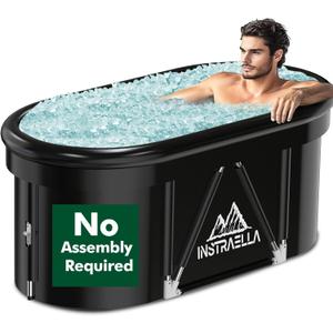 Ice Bath Tub, Installation-free Outdoor Cold Plunge Tub, Upgrade Large Oval Ice Bath with Air Ring for Athletes, Collapsible Portable Full-Body Cold Recovery at Home Gym