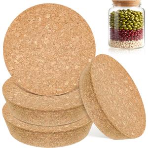 4 PCS Large Cork Bottle Stoppers 4.72x 4.13x 1.18 Inch Tapered Plugs Cork Canning Jar Lids Replacement Corks for Wines, Decorative Bottles, Jars, Arts, DIY Crafts