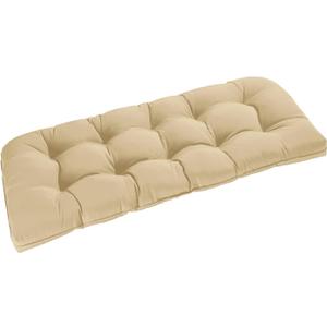 downluxe Outdoor Bench Cushion for Patio Furniture, Waterproof Tufted Overstuffed Porch Swing Cushions, Thick Outdoor Loveseat Cushions, 44" X 19" X 5", Khaki, Set of 1 (44x19x5 Inch)
