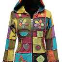 Women Love Peace Embroidery Hoodie [2XL] Multicolored