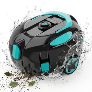 KKI Robotic Pool Cleaner, Automatcic Pool Vacuum Robot for inground Pool | Dual Suction,Cordless, 130-Min Runtime