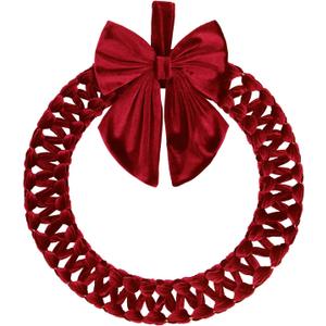 15.5 Velvet Christmas Wreath Front Door Red Wreaths Christmas Decorations Indoor Artificial Decor for Party Red Wreath