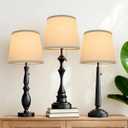 EppieBasic Table Lamps for Living Room Set of 2, Farmhouse Lamp for Bedroom 22" with 3 Dimmable Ways, USB-C+A Charging Ports Nightstand Lamps, Bulbs Included
