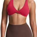 Aoxjox Women's Workout Sports Bras Fitness Satara Low Impact Bra Yoga Crop Tank, Small