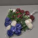 Floweroyal 24pcs 4th of July Flowers Artificial Chrysanthemum Ball Silk Hydrangea Flowers for Independence Day, Memorial Day, Floral Arrangement Decor (Red, Blue, White)