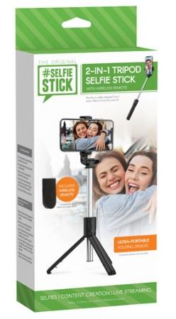 ReTrak Bluetooth 2-in-1 Tripod Selfie Stick, Black