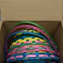 3Pack Easter Gift Woven Basket with Handles and Tricolor Grass Paper Shreds for Easter Egg Hunt Party, Picnic (Style 2)