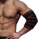 MANUEKLEAR Elbow Sleeves for Weightlifting, Elbow Compression Sleeves for Men, Adjustable Elbow Wraps for Weightlifting, Supportive Elbow Straps Brace for Lifting Weight Bodybuilding Powerlifting (M(9.4-11inches))