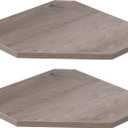 Corner Shelf Wall Mount, Floating Corner Shelves, Set of 2 Corner Wall Shelf Organizer, Rustic Wood Wall Storage Display Shelves for Living Room Bedroom Bathroom Kitchen, Rustic Grey