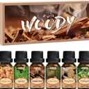 SALKING Woody Essential Oils Gift Set, Natural and Pure Aromatherapy Fragrance Oils for Diffuser, Humidifier, Massage- Frankincense, Teakwood, Sandalwood, Cypress, Cedarwood, Patchouli