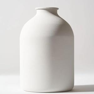 Large White Vase, Big Iron Vase for Long Stem Flowers, White Arlo Matte Finish for Modern Minimalist Table Decor, Japandi Home Decor