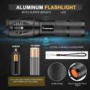 Pocketman LED Tactical Flashlight Super Bright LED Flashlights Portable Outdoor Water Resistant Torch with 5 Light Modes（10Pack）