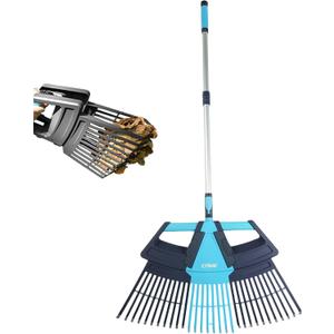 CYRUS 3-in-1 Garden Leaf Rake, 30 Tines Rakes for Leaves,Lawn for Leaves and Grass Rakes for Yard,Women Kids Rake for Cleaning Large Area Leaves, Dead Grass on Lawns and Fruits