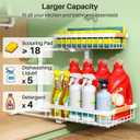 Kitstorack Under Sink Organizer, 2 Tier Under the Sink Storage, Slide out Pull out Cabinet Organizer Shelf, Metal Sliding Drawer for Kitchen Bathroom Pantry Closet Organization Rack, White, 2 Pack