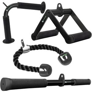 Cable Machine Attachment Set LAT Pulldown Attachments Weight Machine Accessories for Home Gym (black-4.0)