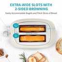 Ultrean Toaster 2 Slice with Extra-Wide Slot for Toasting Bagels, Breads, Waffles & More, Stainless Steel Material with Removable Crumb Tray, 6 Browning Settings (Cream)