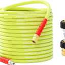 M MINGLE Pressure Washer Hose 25 FT x 3/8" - Replacement Power Wash Hose for Hot and Cold Water - High Pressure Hose with M22 14mm to 3/8 Inch Quick Connect Fittings - 4000PSI