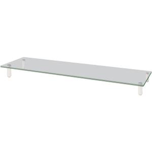 Kantek Extra-Wide Glass Monitor Riser with 8mm Tempered Glass Platform and 60-Pound Capacity, Clear Glass (MS380), 3.3" x 39.4" x 10.2"