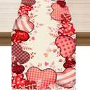 XCHI Love Hearts Valentine's Day Table Runner Table Decoration for Party Home Kitchen Dining Holiday Decor 13x120 Inch
