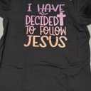 Baptism I Have Decided to Follow Jesus Baptized Christian T-Shirt, L, Black
