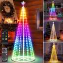 6FT Smart Cone Christmas Tree, Multicolor Prelit Outdoor Christmas Tree Lights, Music Sync, App & Remote Control, LED Light Show Tree for Indoor Outdoor Decorations
