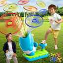 Summer Outdoor Toys for Kids Boys Ages 3-5 4-8, Flying Disc Launcher Outside Toys Gifts for 3 4 5 6 7 8 Year Old, Ideas Outside Outdoor Play Set for Kids Toddlers Boys Ages 3-5 6-8 5-7
