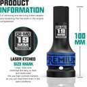 3/4" Drive H19 Impact Hex Bit Socket, 19 mm Allen Bit Socket, Metric, Cr-Mo Steel, Car Maintenance, Furniture Installation, Mechanic Use