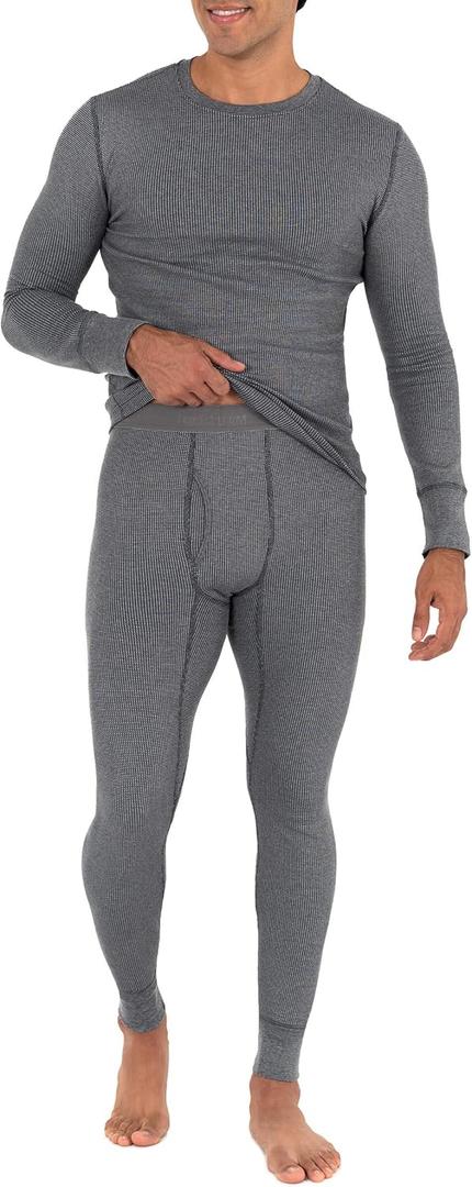 Fruit of the Loom Men's Recycled Waffle Thermal Underwear Set (Top and Bottom) (Medium)