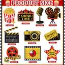 11 Pieces Movie Night Party Decorations Now Showing Banner Photography Background Movie Night Cutouts Double Sided Printing Red Carpet Clapboard Backdrop Cutout Party Cards Photo Booth Props Supplies