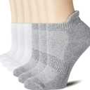 CS CELERSPORT 6 Pairs Ankle Athletic Running Socks Low Cut Sports Tab Socks for Men and Women (White, M)