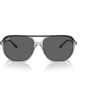 Ray-Ban unisex-adult Rb2205 Bill One Square Sunglasses (Dark Grey on Transparent/Dark Grey)