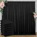 30 ft x 10 ft Wrinkle Free Black Backdrop Curtain for Parties, 6 Panels 10ft Polyester Black Photo Backdrop Drapes for Graduation Birthday Wedding Party Stage Curtains, Thick Bulk Background Curtains