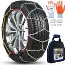Auto-Trac Snow Chains for Car Tires Passenger Emergency Tire Chains for SUV and Car, Set of 2 (HKN130)