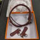 jiesinlov Cowhide Bags Straps Replacement Adjustable Crossbody Shoulder Strap Conversion Kit Fit for Le Pliage Small(Pomegranate)